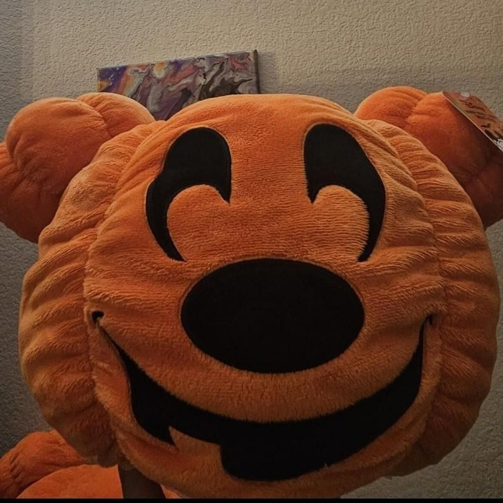 Disney Mickey Mouse 2024 Halloween Plush Pumpkin Pillow